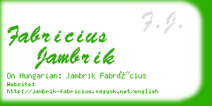 fabricius jambrik business card